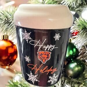 Chicago Bears Team Ornament Happy Holidays Hot Chocolate Cup Tumbler FOCO NEW
